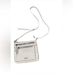 Nine West Cream Crossbody Bag with Dual Zip Front